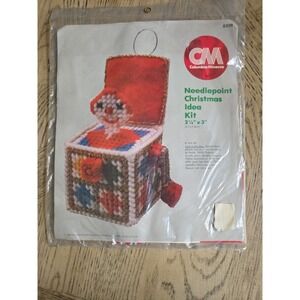 Vintage Needlepoint Jack In The Box Kit 1980 NOS New #8338 Columbia Minerva